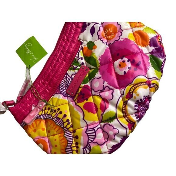 Vera Bradley Pink & Multi-Color‎ Quilt-Style Floral Pattern Crossbody Bag - Picture 2 of 4